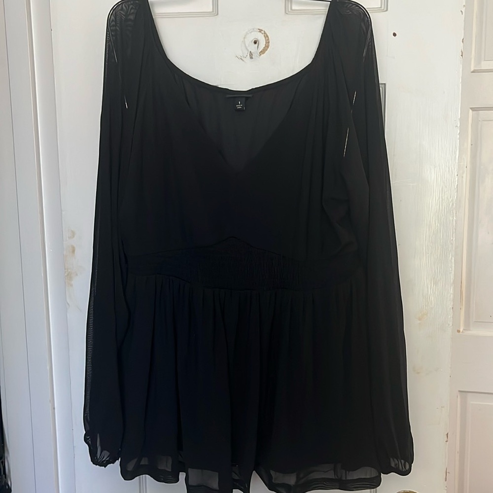 Sheer peplum blouse